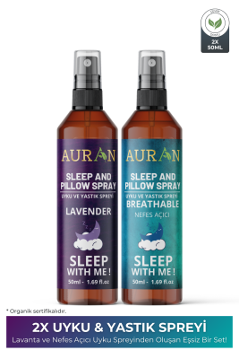 Auran 2'li Lavanta & Nefes Açıcı Uyku Ve Yastık Spreyi Rahatlatıcı Uyku Ve Dinlenme Spreyi Sleep And Pıllow Spray 50ml - 1