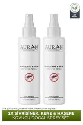 Auran 2'li Sivrisinek & Kene Kovucu Bitkisel Sprey %100 Doğal Vücut Koruyucu Sprey 2X Set 100ml - 1