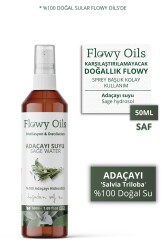 Flowy Oils Adaçayı Suyu %100 Tam Saf Doğal Yağlı Distilasyon Hidrosöl Suyu Tonik Sage Hydrosol Tonic 50ml - 1