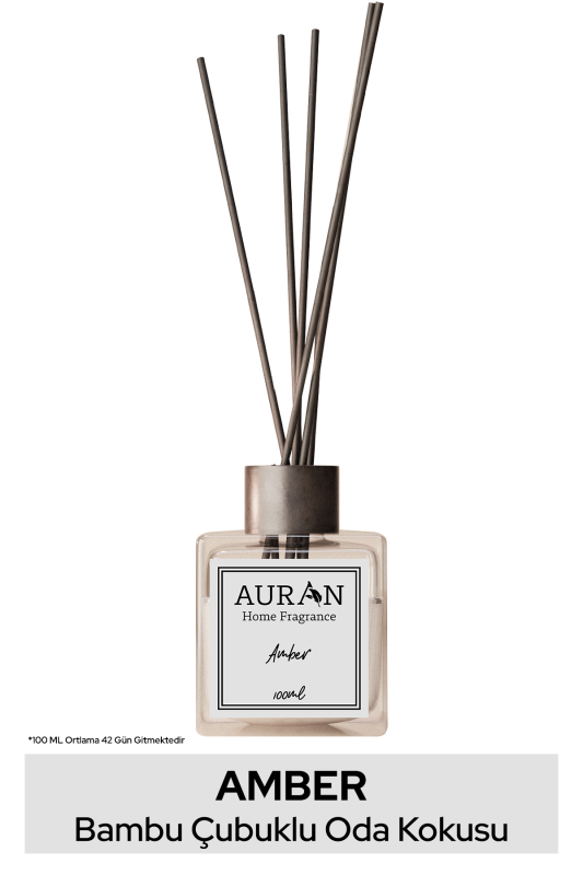 Amber Çubuklu Oda Kokusu Bambu Kokusu Kare Şişe Amber Reed Diffuser 100ml - 1