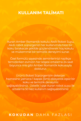 Amber Romantik Kokulu Akıllı Robot Süpürge Suyu, Mop Suyu Yüzey Temizleyici Robot Deterjanı 250ml - 5