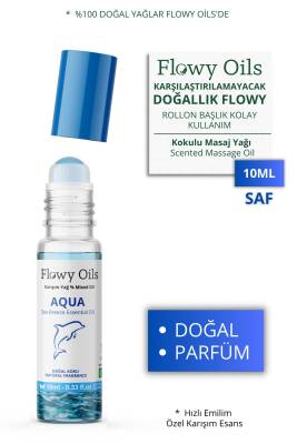 Flowy Oils Aqua Doğal Karışım Esansiyel Yağ Uçucu Yağ Karışımı Etkili Koku, Esans Doğal Roll-on 10ml - 1