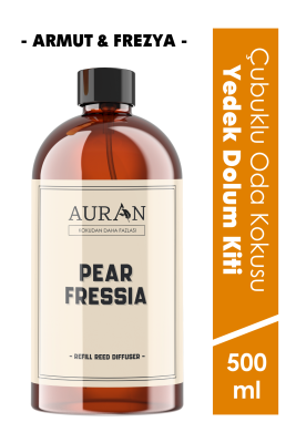 Auran Armut & Frezya Yedek Çubuklu Oda Ve Ortam Kokusu Esansı Yedek Dolum Pear Fressia 500ml - 1