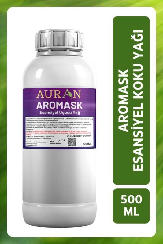 Auran Aromask Esansiyel Uçucu Yağ Esans Koku Yağı Hobi Esans Mum Sabun Oda Kokusu 500ml - 1