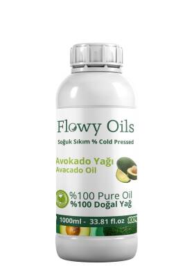 Flowy Oils Avokado Yağı %100 Doğal Bitkisel Sabit Yağ Avacado Oil 1000ml 1 Litre - 1