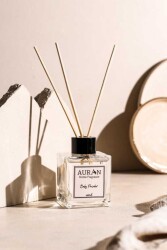 Bebek Pudrası Çubuklu Oda Kokusu Bambu Kokusu Kare Şişe Baby Powder Reed Diffuser 100ml - 1