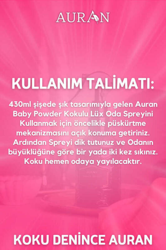 Auran Bebek Pudrası Oda Spreyi Oda Kokusu Oda Parfümü Kalıcı Oda Kokusu Baby Powder Room Spray 350ml - 9