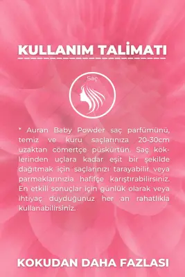 Auran Bebek Pudrası Saç Parfümü Besleyici ve Onarıcı Saç Bakım Spreyi Baby Powder Hair Perfume Spray 100ml - 2