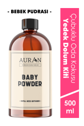 Auran Bebek Pudrası Yedek Çubuklu Oda Ve Ortam Kokusu Esansı Yedek Dolum Şişe Baby Powder 500ml - 1