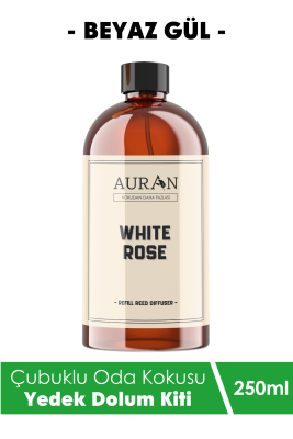 Auran Beyaz Gül Yedek Çubuklu Oda Ve Ortam Kokusu Esansı Yedek Dolum Şişe White Rose 250ml - 1