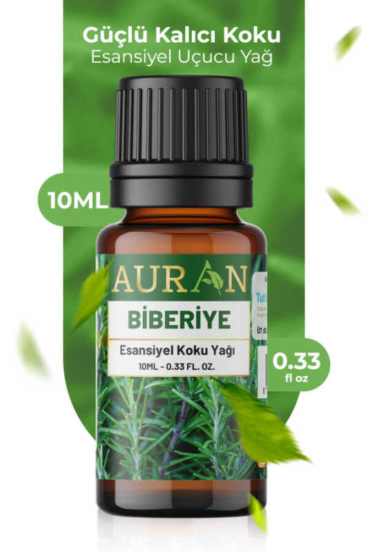 Auran Biberiye Esansiyel Uçucu Koku Yağı Buhurdanlık Yağı Difüzör Esansı Hobi Esans Ortam Oda Kokusu 10ml - 1