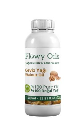 Flowy Oils Ceviz Yağı %100 Doğal Bitkisel Sabit Yağ Walnut Oil 1000ml 1 Litre - 1