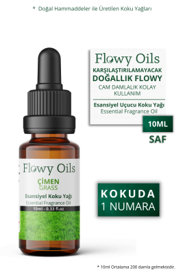 Flowy Oils Çimen Saf Esansiyel Uçucu Koku Yağı Esans Buhurdanlık Yağı Difüzör Esansı Fragrance Oil 10ml - 1