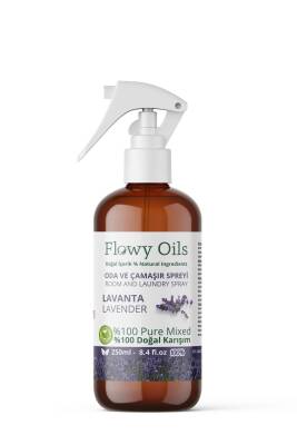 Flowy Oils Doğal Lavanta Oda Ve Çamaşır Spreyi Oda Koksusu Natural Lavender Air Freshener 250ml - 2