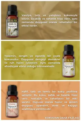 Auran Favori Set Esansiyel Uçucu Yağ Buhurdanlık Yağı Hava Nemlendirici Aroma Difüzörü Kokusu Esans 6x - 6