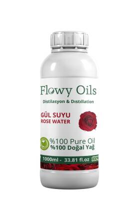 Flowy Oils Gül Suyu %100 Tam Saf Doğal Yağlı Distilasyon Hidrosöl Suyu Rose Hydrosol 1000ml 1 Litre - 1