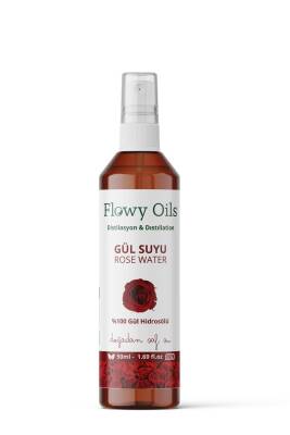 Flowy Oils Gül Suyu %100 Tam Saf Doğal Yağlı Distilasyon Hidrosöl Suyu Tonik Rose Hydrosol Tonic 50ml - 2