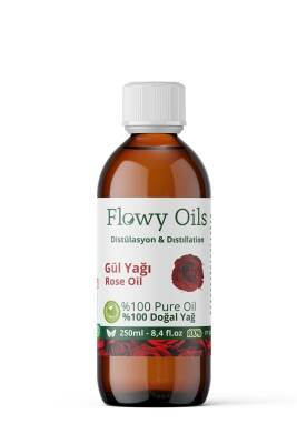 Flowy Oils Gül Yağı %100 Doğal Bitkisel Uçucu Yağ Cam Şişe Büyük Boy Rose Oil 250 ml - 1