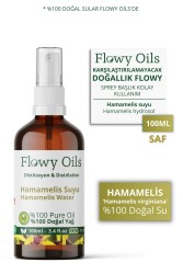 Flowy Oils Hamamelis Suyu Cam Şişe %100 Tam Saf Doğal Yağlı Distilasyon Hidrosöl Suyu Hydrosol 100ml - 1