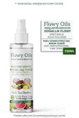 Flowy Oils Hızlı Saç Uzatma Yeni Saç Oluşumu Etkili %100 Doğal Ve Bitkisel Saç Toniği Sprey 150ml - 1