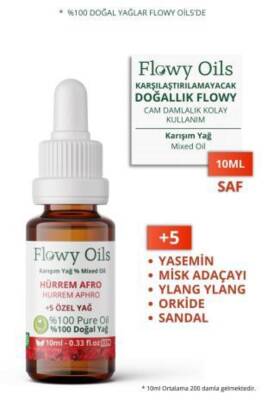 Flowy Oils Hürrem Afro Doğal Özel Bakım Yağı %100 Saf Karışım Hürrem Aphro Mixed Oil 10ml - 1