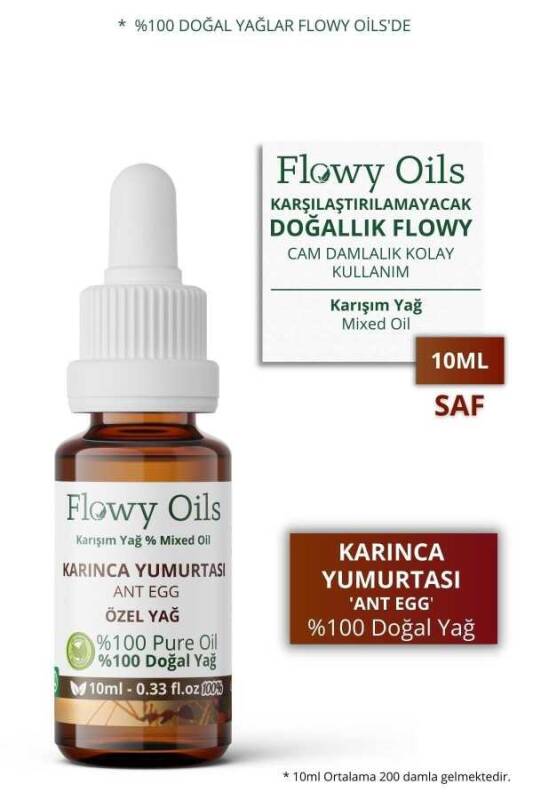 Flowy Oils Karınca Yumurtası Yağı Tüy Azaltıcı Bitkisel Yağ 10ml - 1