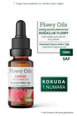 Flowy Oils Karpuz Saf Esansiyel Uçucu Koku Yağı Esans Buhurdanlık Yağı Difüzör Esansı Fragrance Oil 10ml - 1