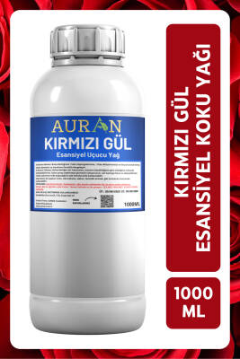 Auran Kırmızı Gül Esansiyel Uçucu Yağ Esans Koku Yağı Hobi Esans Mum Sabun Oda Kokusu 1000ml - 1