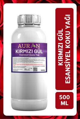 Auran Kırmızı Gül Esansiyel Uçucu Yağ Esans Koku Yağı Hobi Esans Mum Sabun Oda Kokusu 500ml - 1