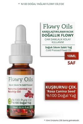 Flowy Oils Kuşburnu Çekirdeği Yağı %100 Doğal Bitkisel Sabit Yağ Rosehip Seed Oil 10ml - 1