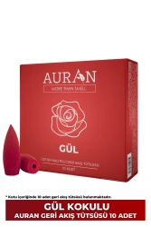 Auran Gül Kokulu Geri Akış Tütsüsü konik Tütsü Rose Backflow Incense Cones 10 Adet - 1