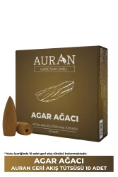 Auran Agar Ağacı Kokulu Geri Akış Tütsüsü konik Tütsü Agar Tree Backflow Incense Cones 10 Adet - 1