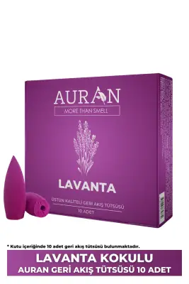 Auran Lavanta Kokulu Geri Akış Tütsüsü konik Tütsü Lavander Backflow Incense Cones 10 Adet - 1