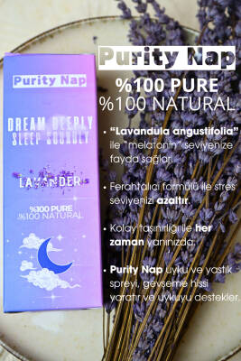 Purity Nap Lavanta Uyku ve Yastık Spreyi, Sleep and Pillow Spray, Doğal Melatonin Aromaterapi Sprey 100 ml - 2