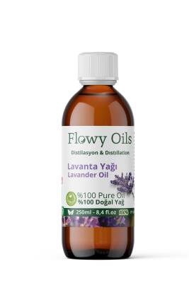 Flowy Oils Lavanta Yağı %100 Doğal Bitkisel Uçucu Yağ Cam Şişe Büyük Boy Lavender Oil 250ml - 1