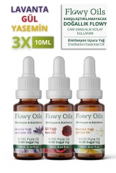 Flowy Oils Lavanta Yağı, Yasemin Yağı, Gül Yağı 3'lü Favori Set %100 Doğal Bitkisel Uçucu Yağ 10ml - 2