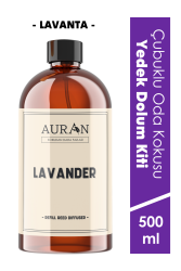 Auran Lavanta Yedek Çubuklu Oda Ve Ortam Kokusu Esansı Yedek Dolum Şişe Lavender 500ml - 1