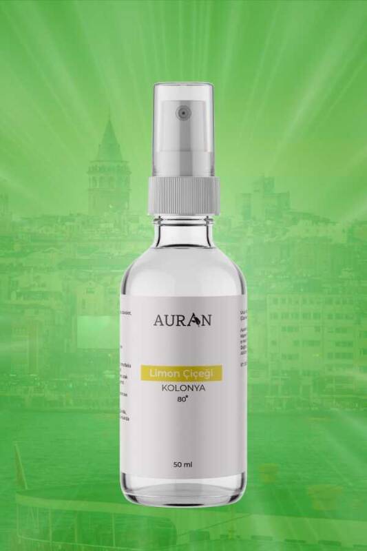 Auran Limon Çiçeği Cam Şişe 80 Derece Kolonya 50ml - 8