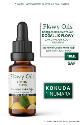 Flowy Oils Limon Saf Esansiyel Uçucu Koku Yağı Esans Buhurdanlık Yağı Difüzör Esansı Fragrance Oil 10ml - 1