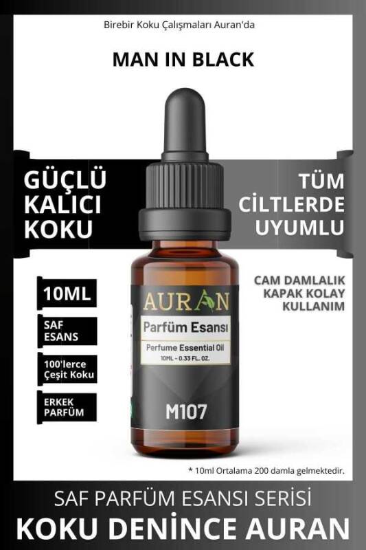 Auran M107 - Bl Man In Black Erkek Parfüm Esansı 10ml - 1