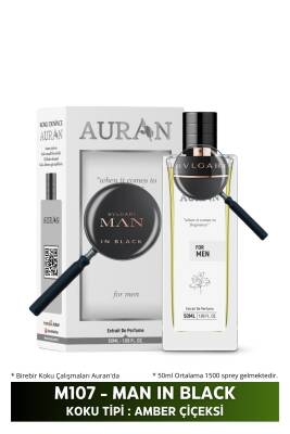 Auran M107 - Man In Black Erkek Parfüm Amber Çiçeksi 50ml - 1