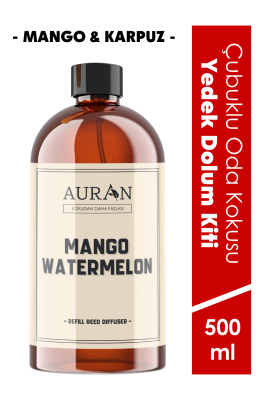 Auran Mango Yedek Çubuklu Oda Ve Ortam Kokusu Esansı Yedek Dolum Şişe Mango 500ml - 1