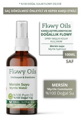 Flowy Oils Mersin Suyu Cam Şişe %100 Tam Saf Doğal Yağlı Distilasyon Hidrosöl Suyu Myrtle Hydrosol 100ml - 1