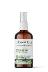 Flowy Oils Mersin Suyu Cam Şişe %100 Tam Saf Doğal Yağlı Distilasyon Hidrosöl Suyu Myrtle Hydrosol 100ml - 2