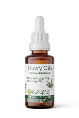 Flowy Oils Misk Adaçayı Yağı %100 Doğal Bitkisel Uçucu Yağ Clary Sage Oil 50ml - 1