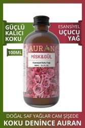 Auran Misk & Gül Esansiyel Uçucu Koku Yağı Buhurdanlık Yağı Difüzör Esansı Hobi Esans Ortam Oda 100ml - 1