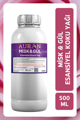 Auran Misk & Gül Esansiyel Uçucu Yağ Esans Koku Yağı Hobi Esans Mum Sabun Oda Kokusu 500ml - 1