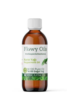 Flowy Oils Nane Yağı %100 Doğal Bitkisel Uçucu Yağ Cam Şişe Büyük Boy Peppermint Oil 250ml - 1