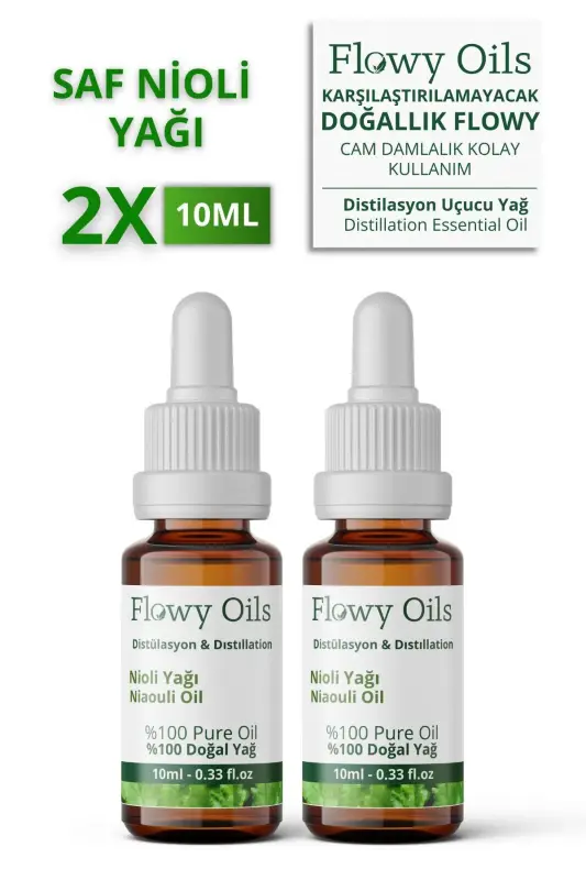 Flowy Oils Nioli Yağı 2'li Set %100 Doğal Bitkisel Uçucu Yağ Niaouli Oil 10ml - 1