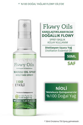 Flowy Oils Nioli Yağı Suyu Saf Enfeksiyon Önleyici %100 Tam Saf Doğal Yağlı Distilasyon Hidrosöl Niaouli 50ml - 1